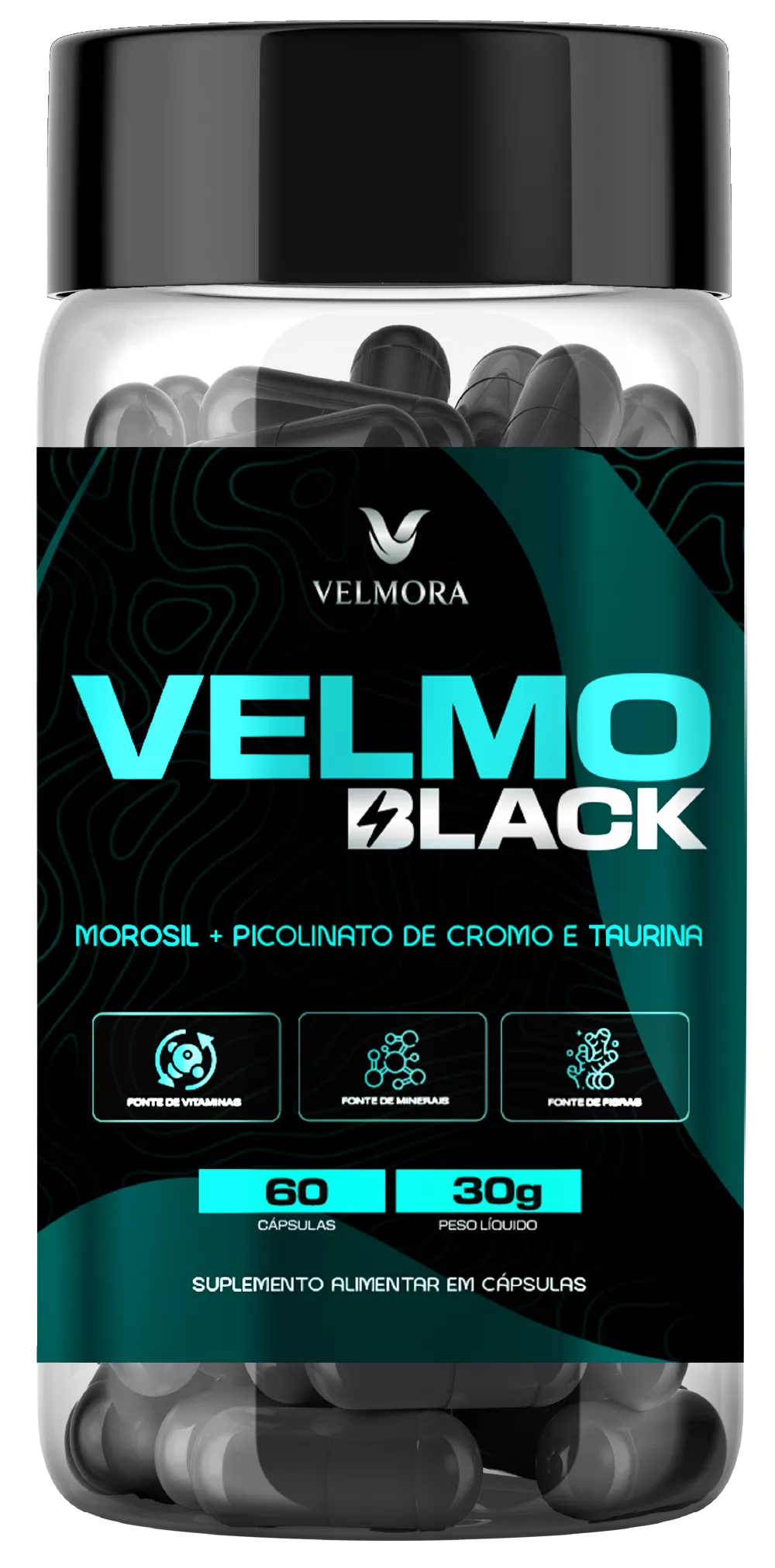 Velmo Black Cápsulas – 1 Pote