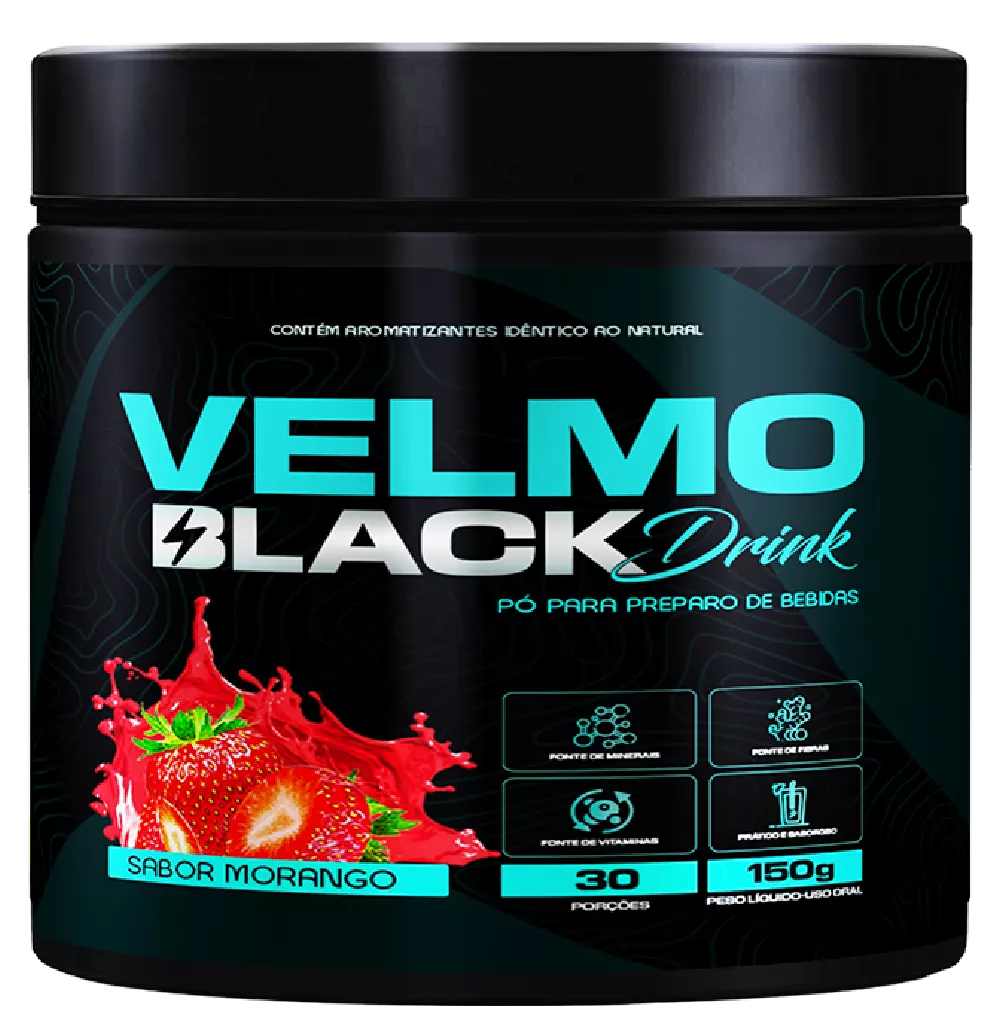 Velmo Black Drink Morango – 1 Pote