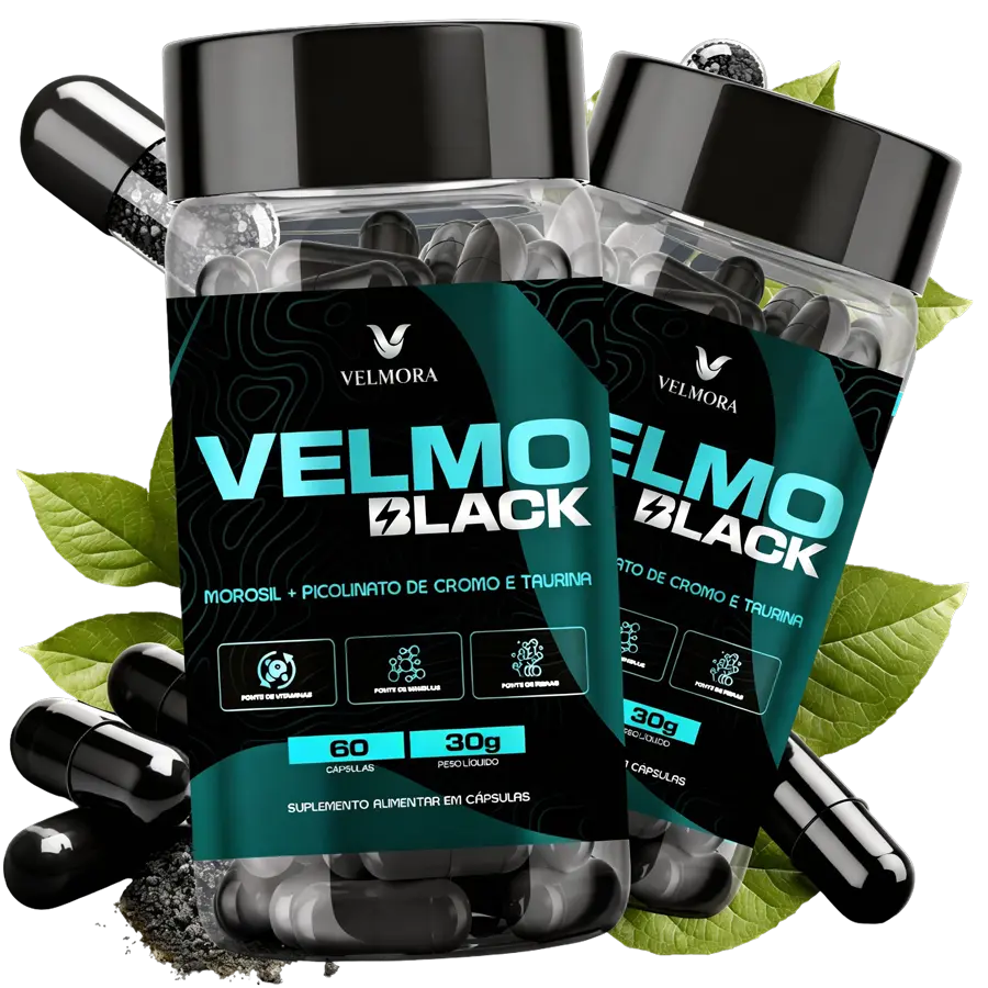 Velmo Black Cápsulas – Morosil + Picolinato de Cromo + Taurina