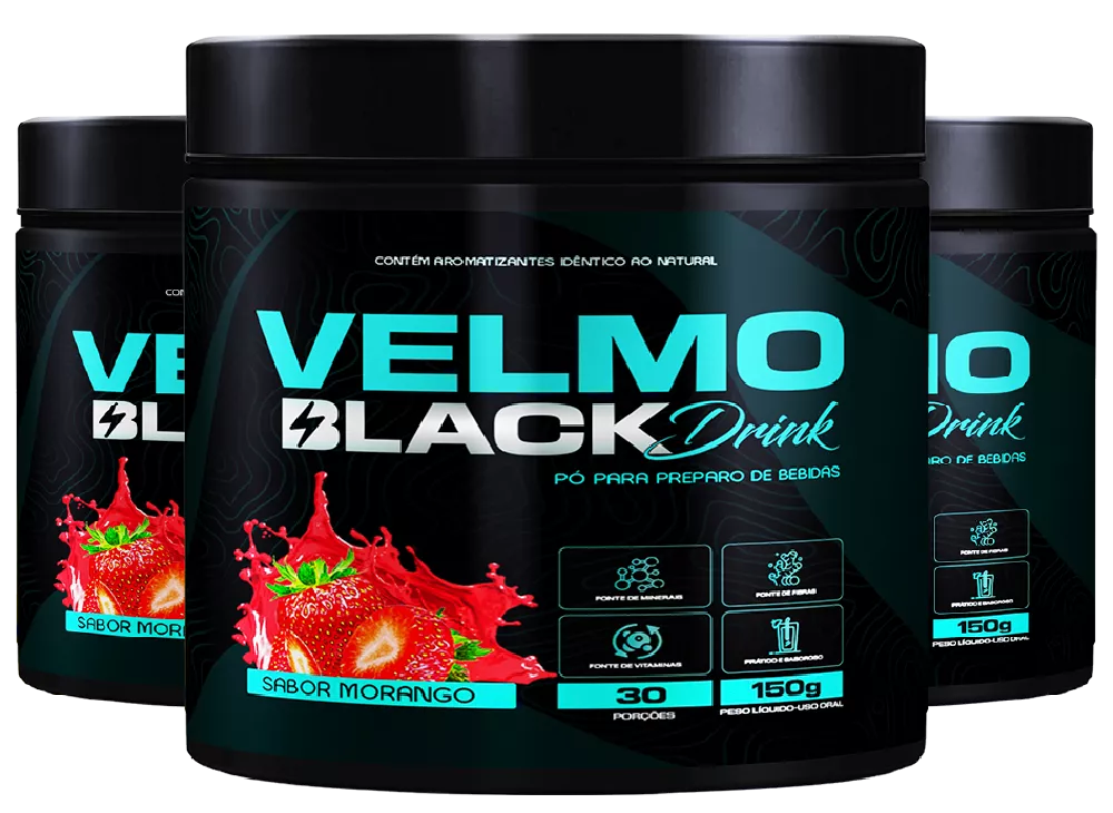 Velmo Black Drink Morango – 3 Potes